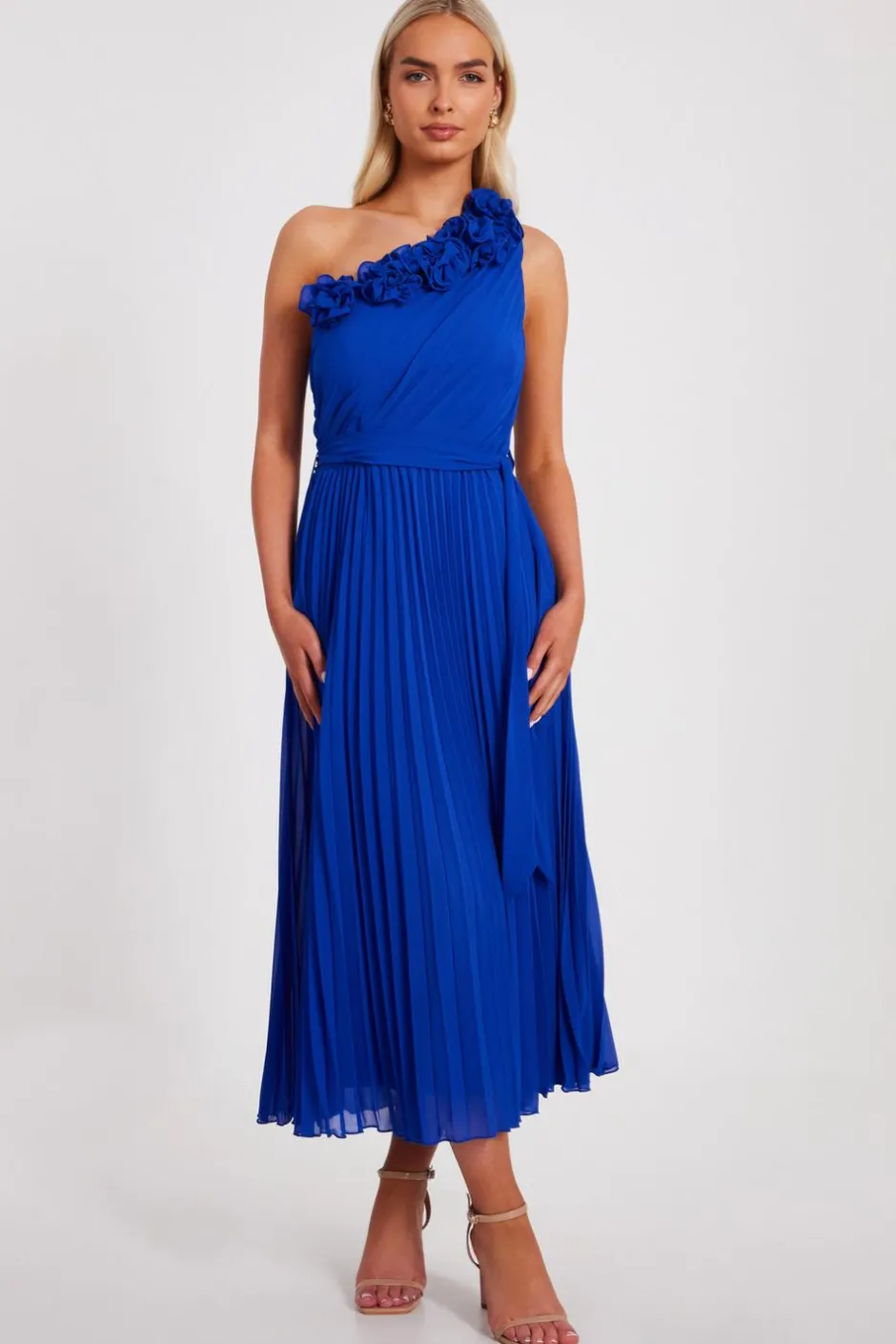 Quiz Royal Blue Chiffon Midaxi Dress Clearance
