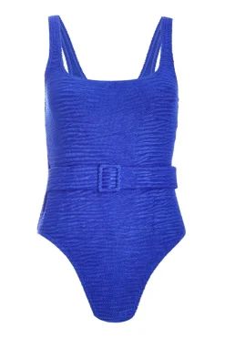 Quiz Royal Blue Crinkle Swimsuit Outlet