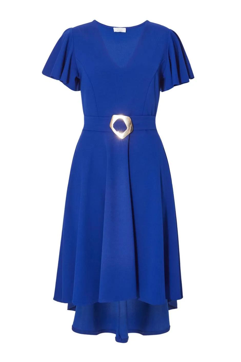 Quiz Dip Hem Midi Dress Royal Blue Clearance