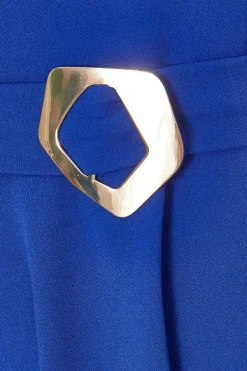 Quiz Dip Hem Midi Dress Royal Blue Clearance