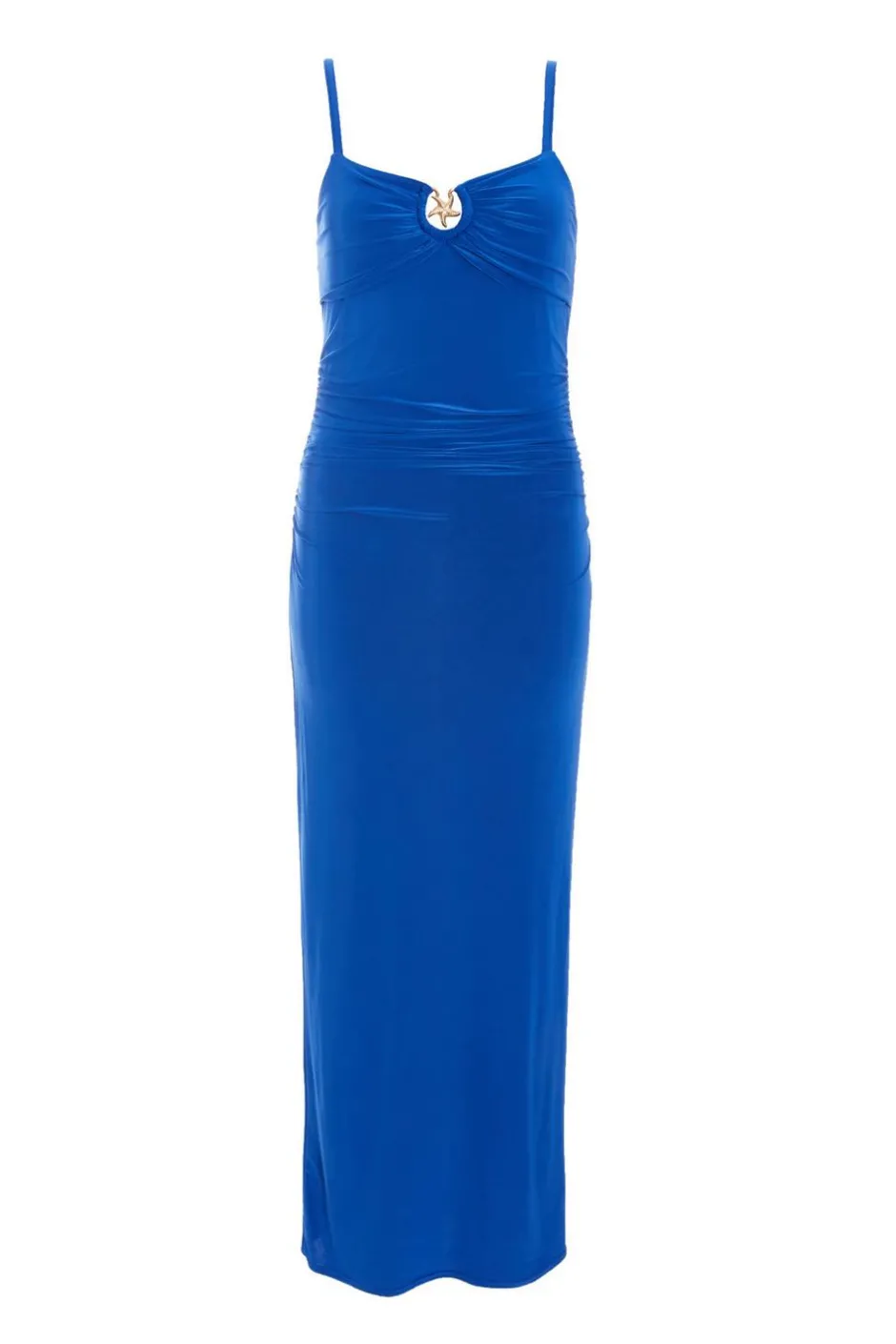 Quiz Royal Ruched Maxi Dress Blue Best