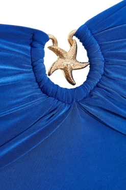 Quiz Royal Ruched Maxi Dress Blue Best