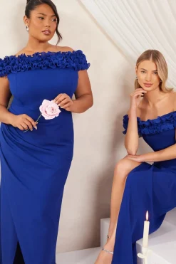 Quiz Royal Blue Ruffle Maxi Dress