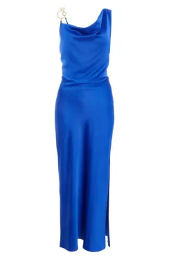 Quiz Satin Cowl Neck Midaxi Dress Royal Blue Best
