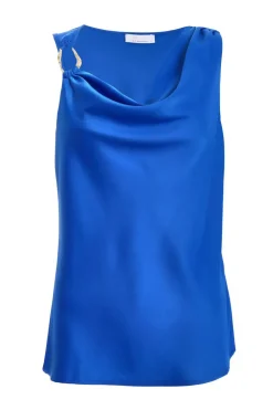 Quiz Royal Blue Satin Vest Top Sale