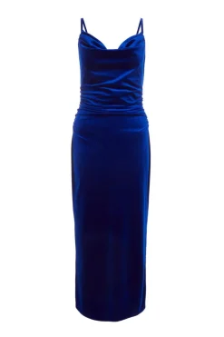 Quiz Royal Blue Velvet Midaxi Dress Sale