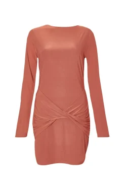 Quiz Rust Twist Front Mini Dress Discount