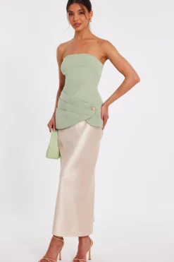 Quiz Sage Bandeau Wrap Top Hot