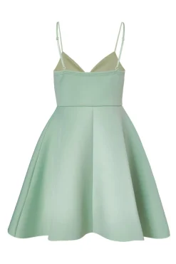 Quiz Bow Front Skater Dress Sage New