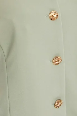 Quiz Button Front Waistcoat Sage