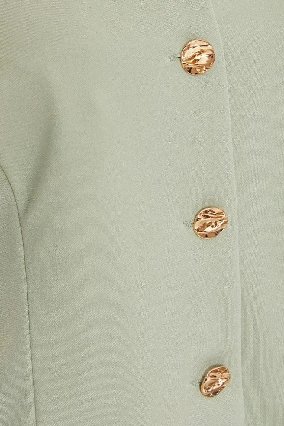 Quiz Button Front Waistcoat Sage