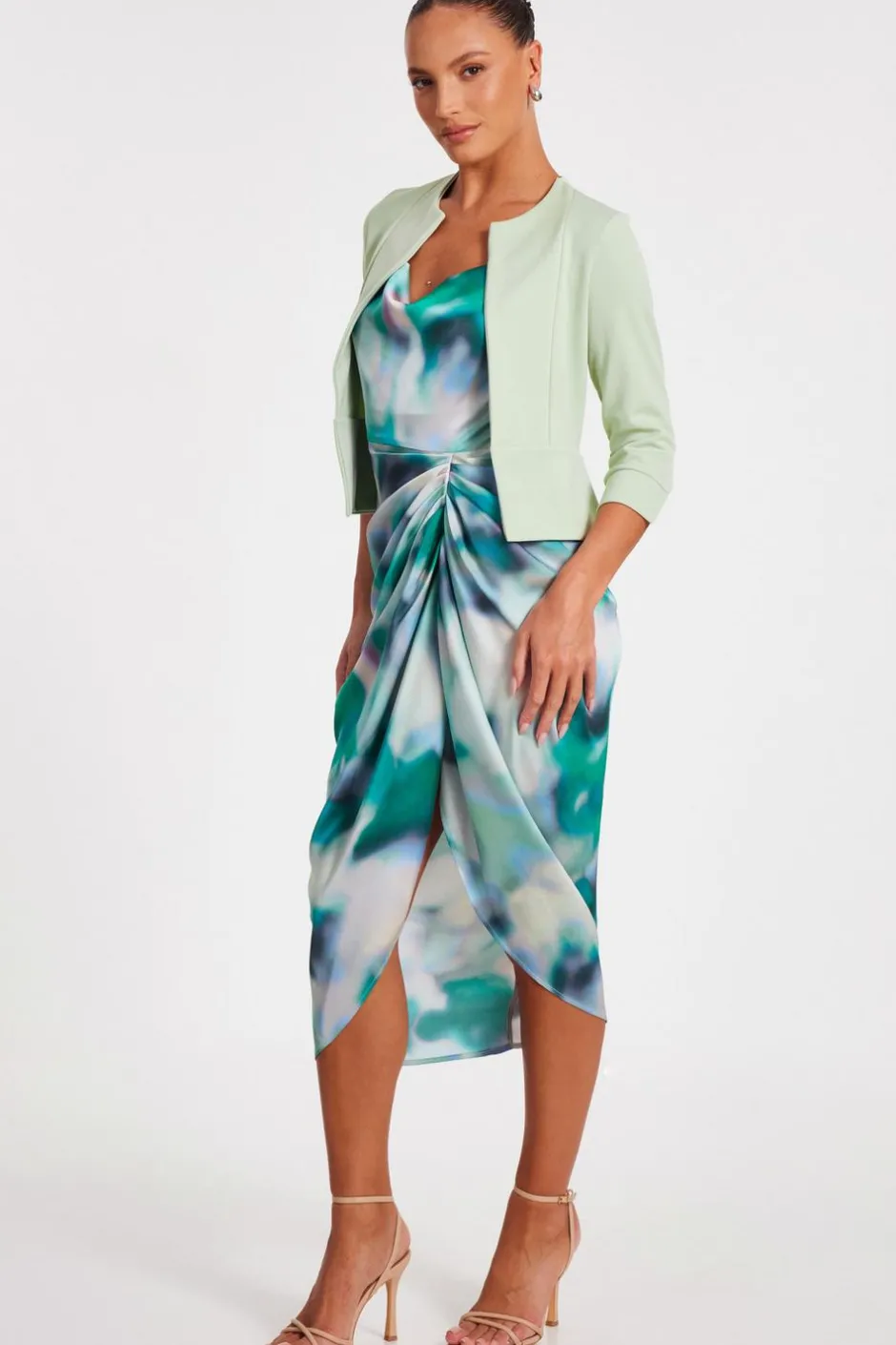 Quiz Sage Cropped Jacket Outlet