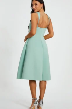 Quiz Sage Diamante Bow Midi Dress Best