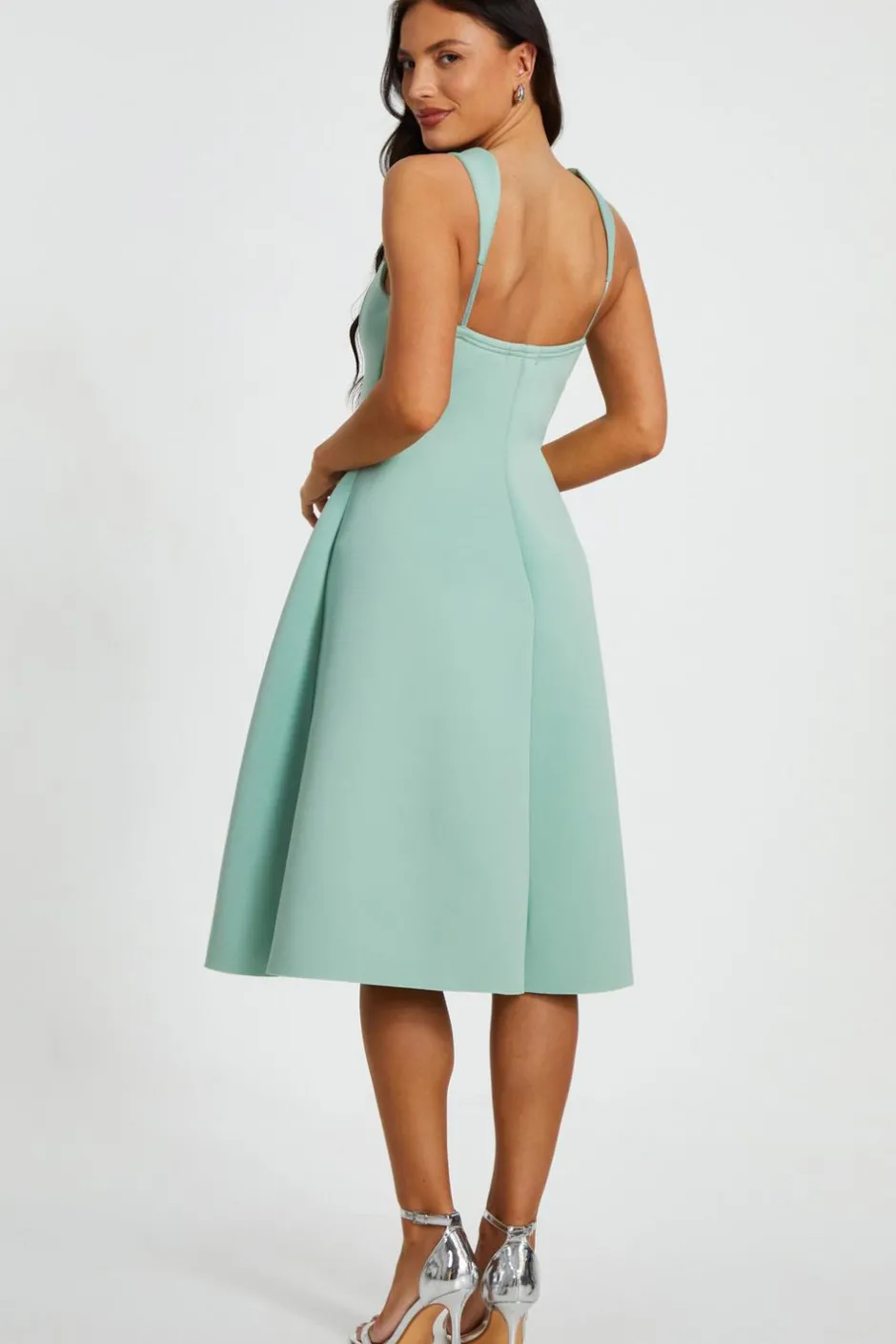 Quiz Sage Diamante Bow Midi Dress Best
