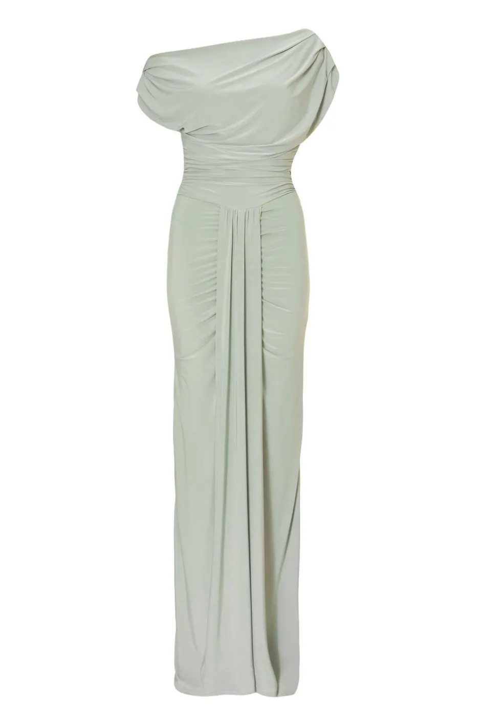 Quiz Drape Front Maxi Dress Sage Clearance