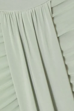 Quiz Drape Front Maxi Dress Sage Clearance