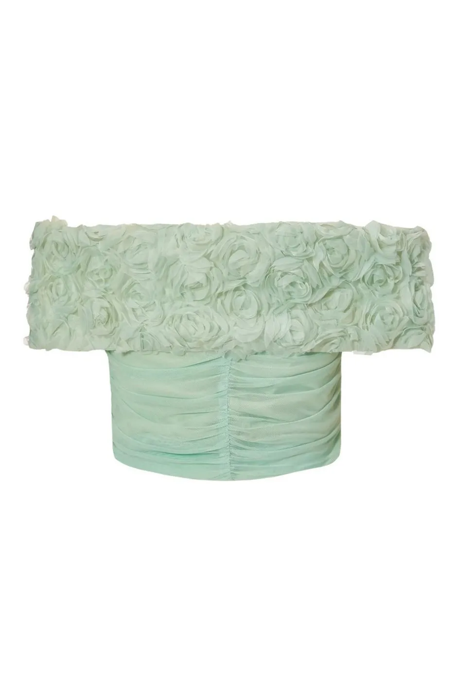 Quiz Floral Mesh Top Sage Clearance