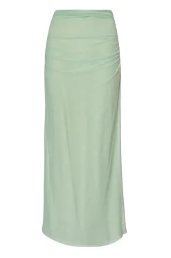 Quiz Mesh Ruched Midaxi Skirt Sage Discount