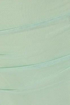 Quiz Mesh Ruched Midaxi Skirt Sage Discount