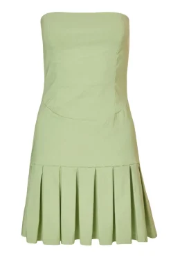 Quiz Sage Pleated Mini Dress New