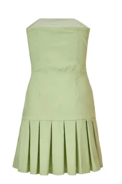 Quiz Sage Pleated Mini Dress New