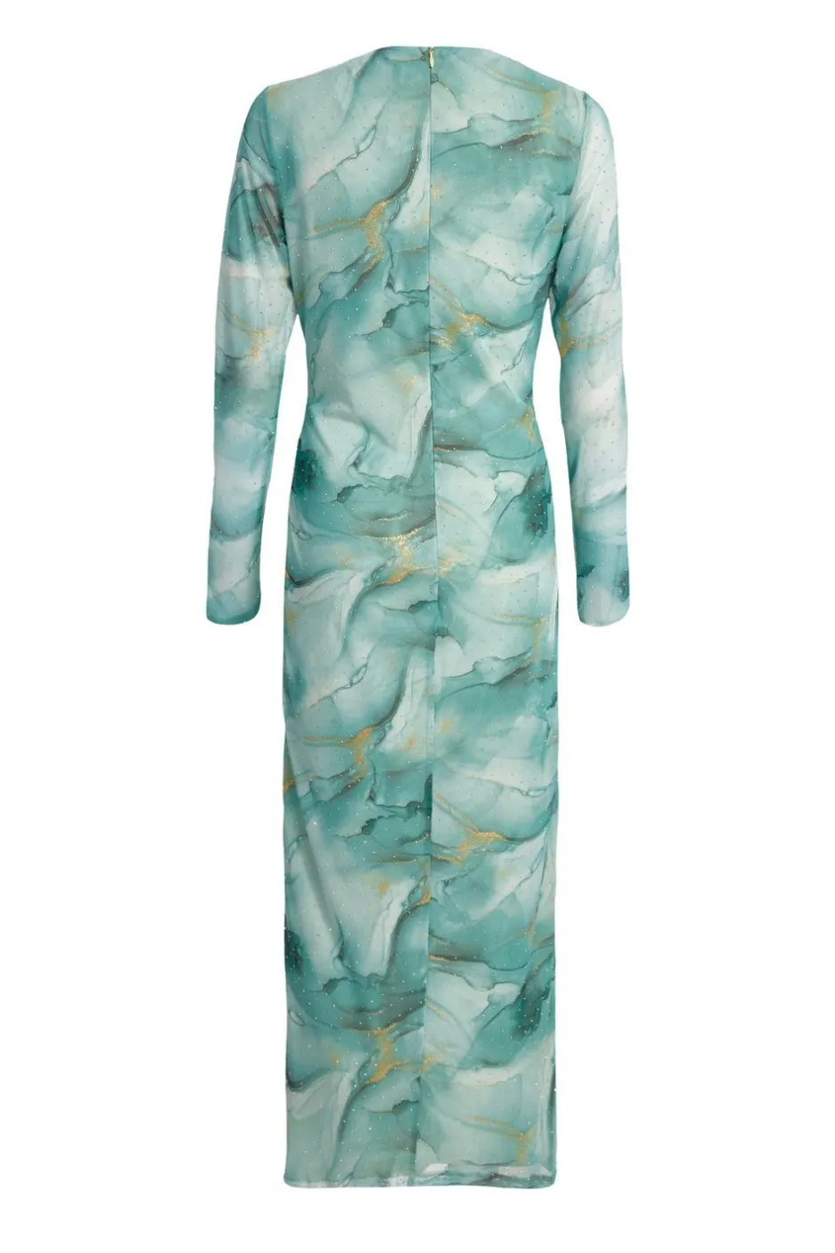 Quiz Sage Printed Diamante Midaxi Dress Clearance