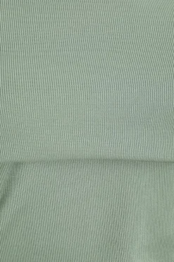 Quiz Sage Ribbed Bardot Mini Ruched Dress Online