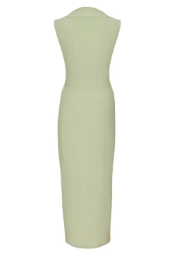 Quiz Ruched Bodycon Midaxi Dress Sage Best