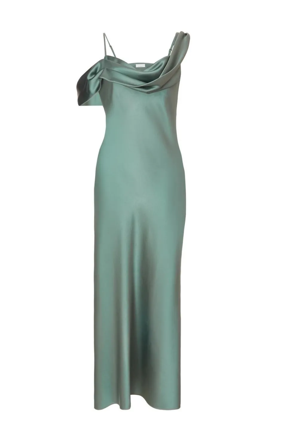 Quiz Satin Drop Shoulder Maxi Dress Sage