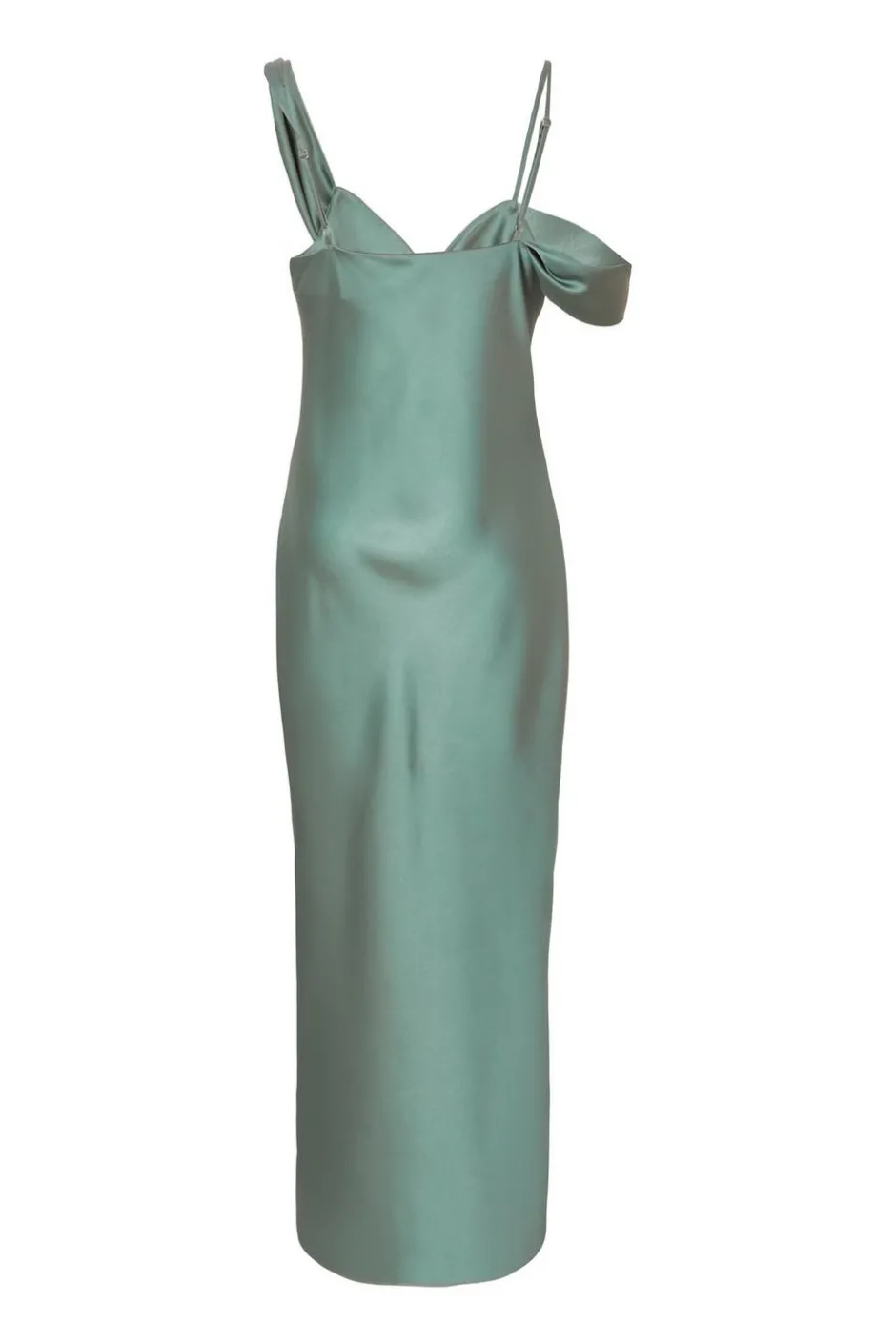 Quiz Satin Drop Shoulder Maxi Dress Sage