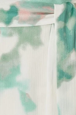 Quiz Sage Satin Marble Print Playsuit Hot