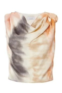 Quiz Satin Marble Print Crop Top New