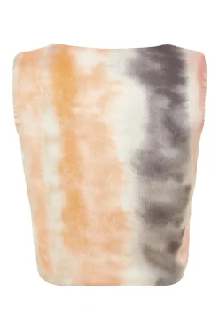 Quiz Satin Marble Print Crop Top New