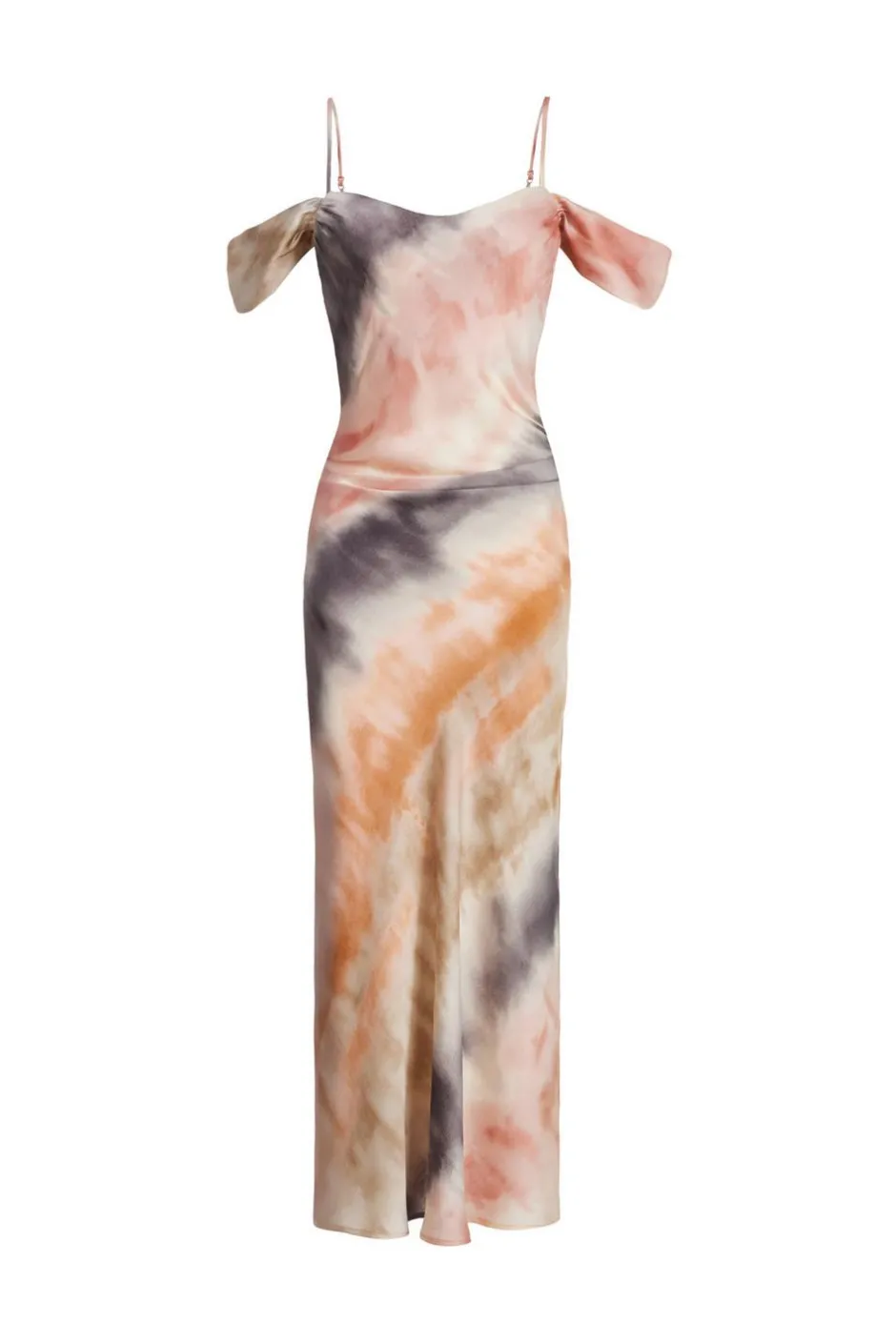 Quiz Satin Marble Print Midaxi Dress