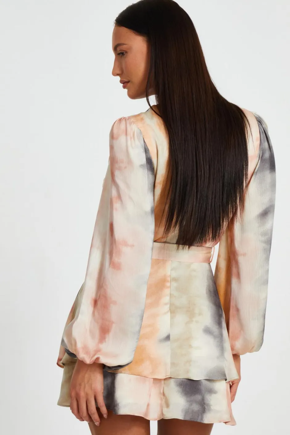 Quiz Satin Marble Print Wrap Dress Online