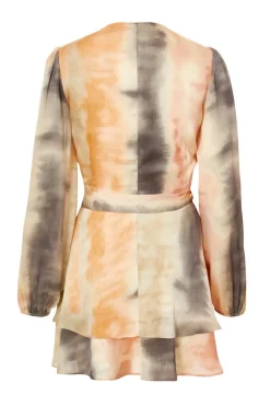 Quiz Satin Marble Print Wrap Dress Online