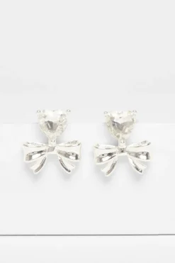 Quiz Silver Bow Stud Earrings Sale