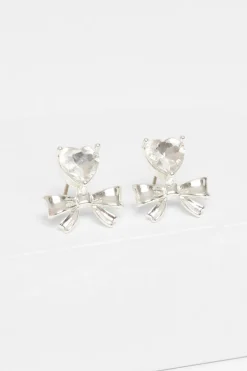Quiz Silver Bow Stud Earrings Sale