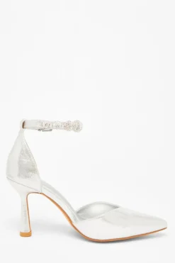 Quiz Silver Diamante Ball Court Heels Best