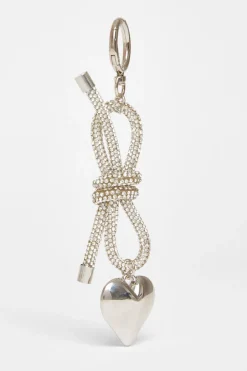 Quiz Silver Diamante Bow Bag Charm Best