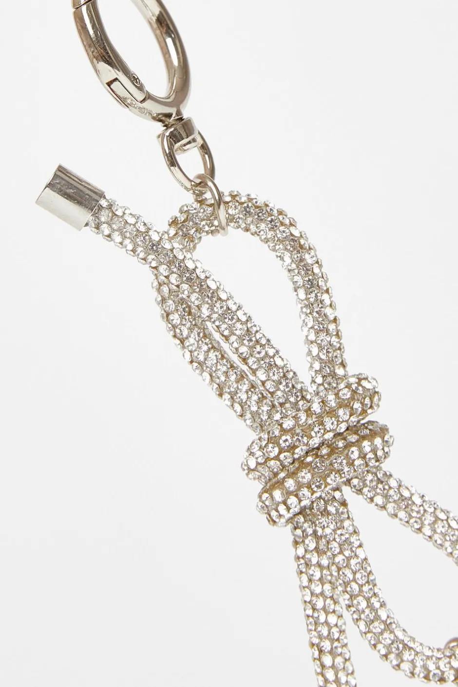 Quiz Silver Diamante Bow Bag Charm Best
