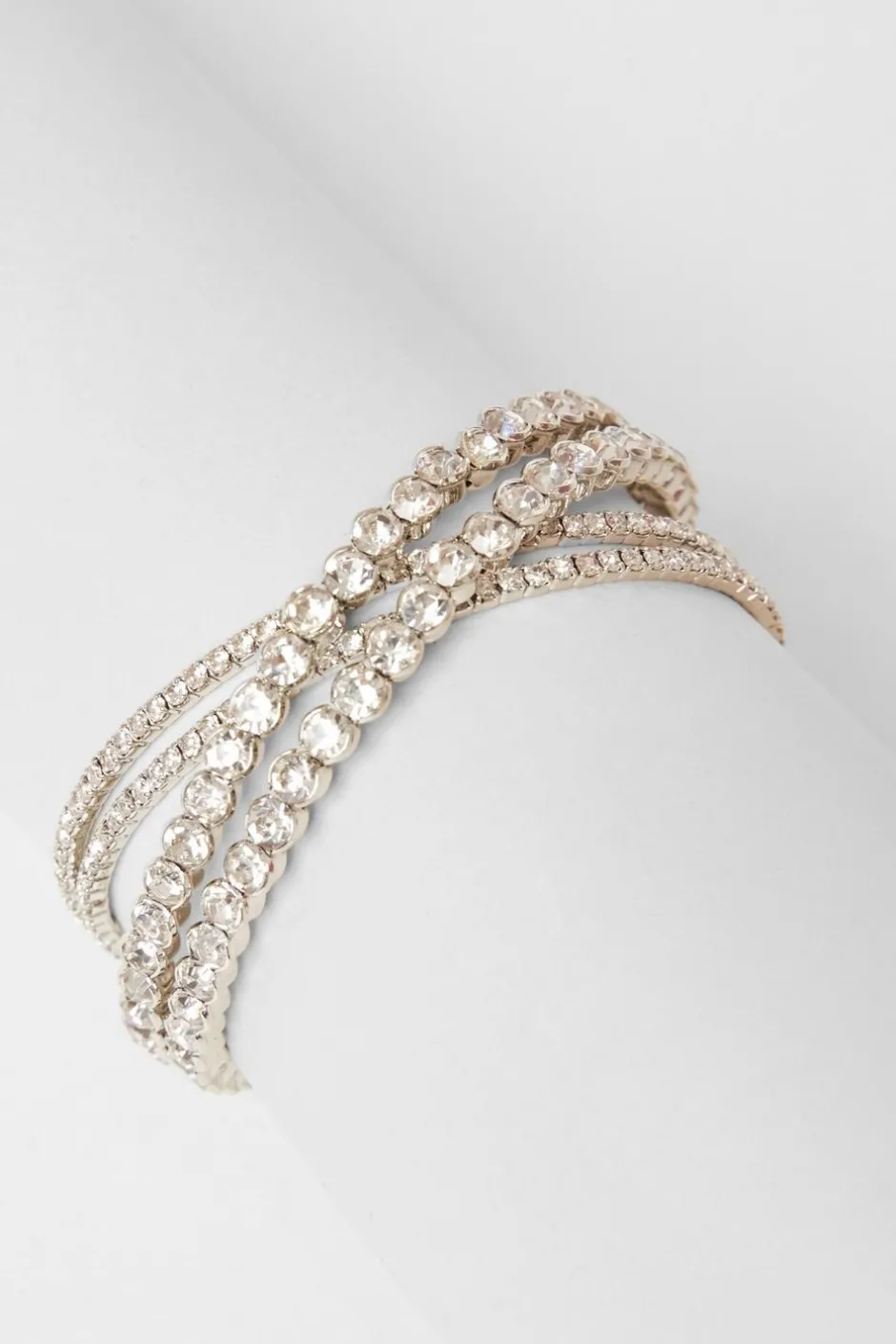Quiz Diamante Cuff Bracelet Silver Outlet