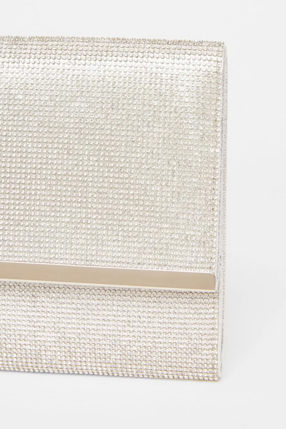 Quiz Silver Diamante Envelope Clutch Bag Hot
