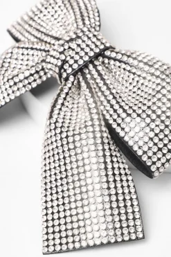 Quiz Silver Diamante Hair Bow Discount