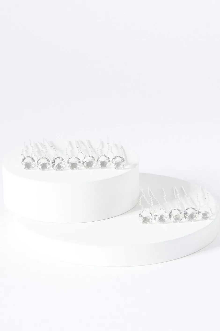 Quiz Silver Diamante Hair Pins