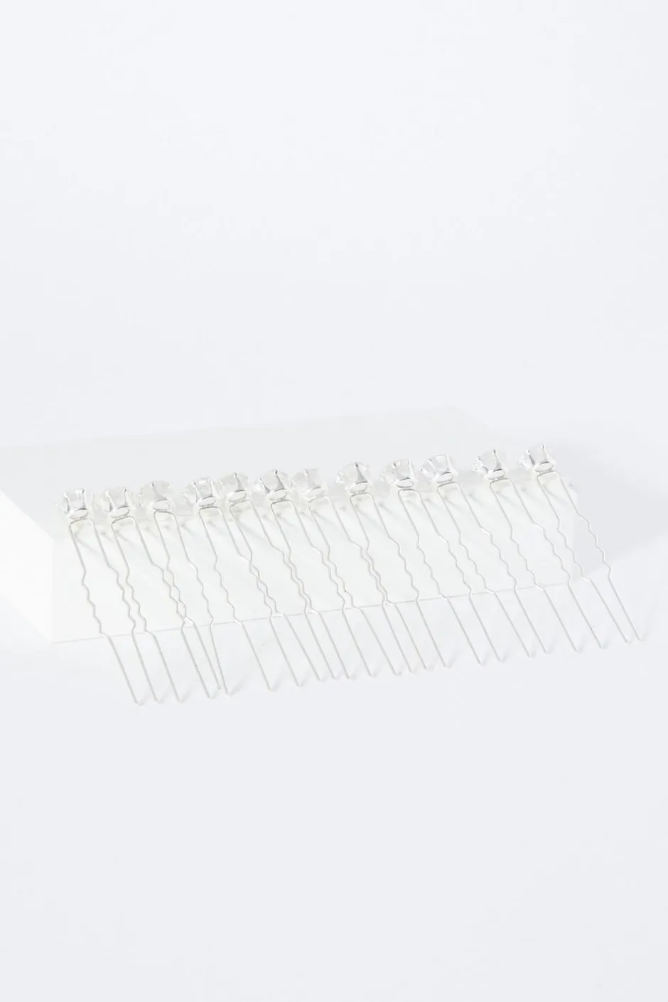Quiz Silver Diamante Hair Pins