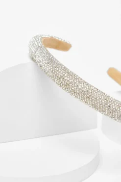Quiz Silver Diamante Headband Hot