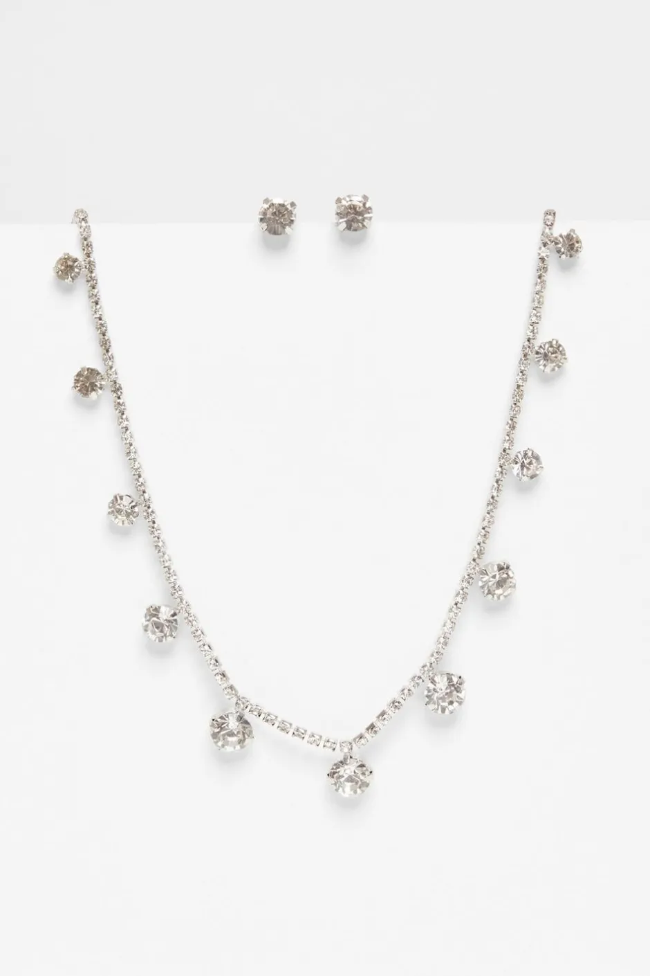 Quiz Silver Diamante Jewellery Set Outlet