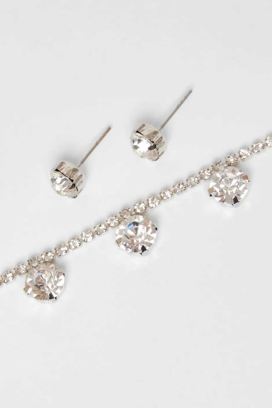 Quiz Silver Diamante Jewellery Set Outlet