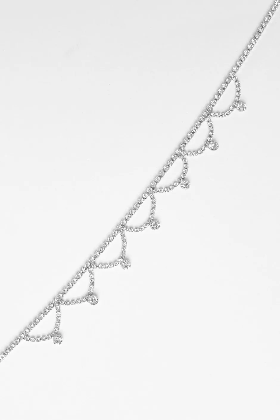 Quiz Diamante Scalloped Choker Silver Discount